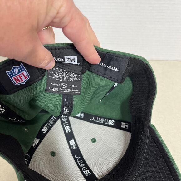NY Jets Cap 39Thirty New Era Green Flex Hat Front and Back Side Logos Baseball - Picture 7 of 7